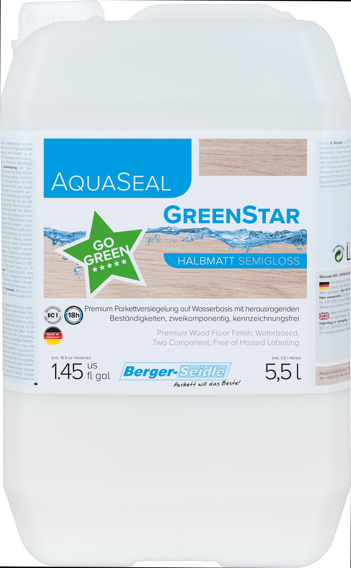 לכה דו־רכיבית חזקה ללא איזוציאנט | AquaSeal GreenStar