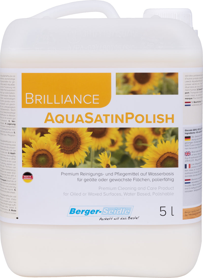 תכשיר להברקה והגנה לפרקט בגימור שמן | AquaSatinPolish